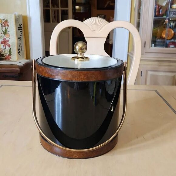 Vintage Morgan black and brown ice bucket - Picture 4 of 5